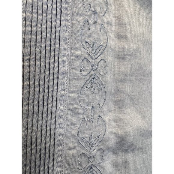 Ted Lapidus Paris Mens Shirt Embroidered 100% Linen Short Sleeve Pockets Size L - Picture 7 of 7